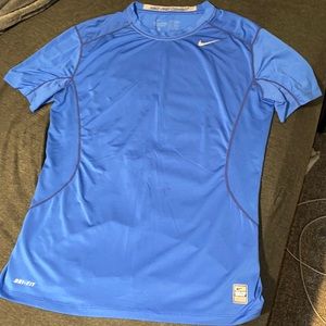 NIKE PRO COMBAT Fitted Men’s Compression Athletic Shirt Blue Size Large